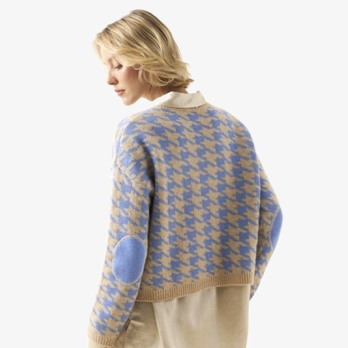 Pied de Poule Sweater | Absolut Cashmere | Blauw from WhatTheF