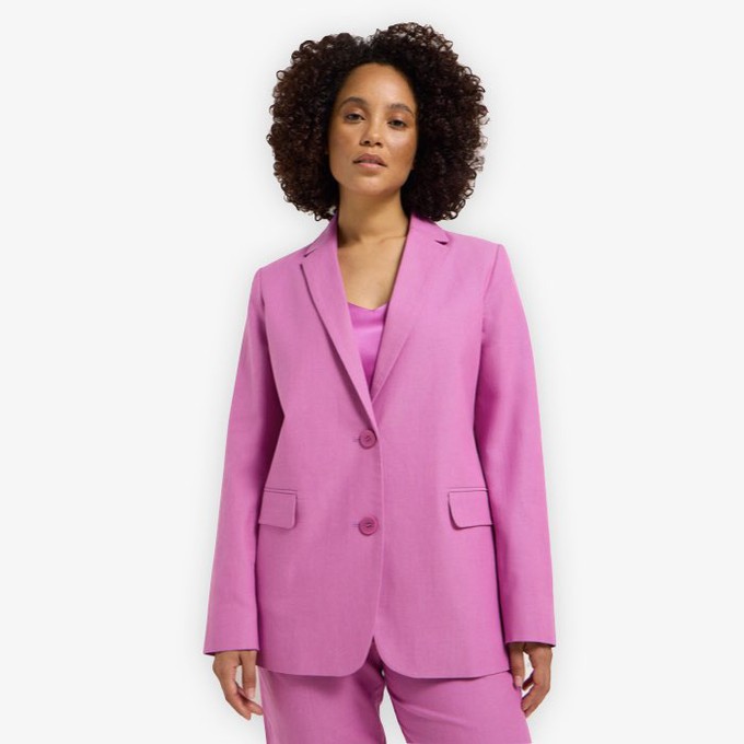 Linnenmix Blazer Bloom | Lanius | Roze from WhatTheF