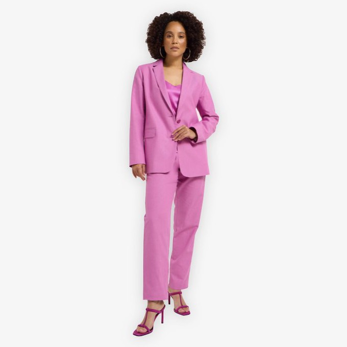 Linnenmix Blazer Bloom | Lanius | Roze from WhatTheF