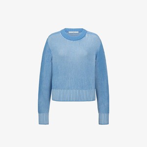 Grofgebreide Sweater | Lanius | Blauw Wit from WhatTheF