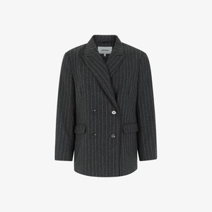 Krijtstreep Blazer Emery | Soft Rebels | Grijs from WhatTheF