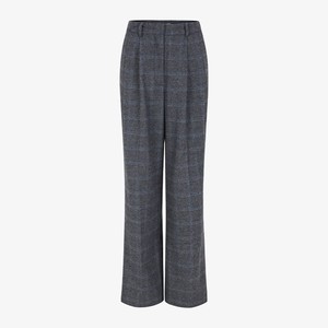 Geruite Bandplooi Pantalon Annie | Soft Rebels | Grijs from WhatTheF