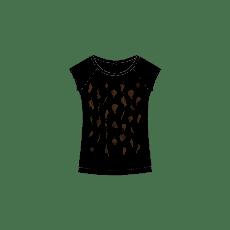 Päälä | bamboe t-shirt maple curtain black via WWen