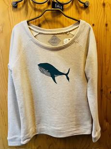 Päälä | sweatshirt ecru walvis – met grijze of groene print via WWen