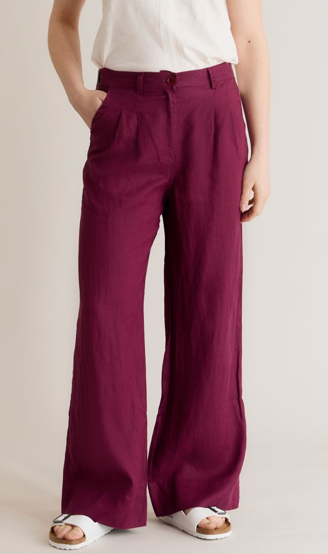 Komodo | linnen broek lion berry bordeaux rood from WWen