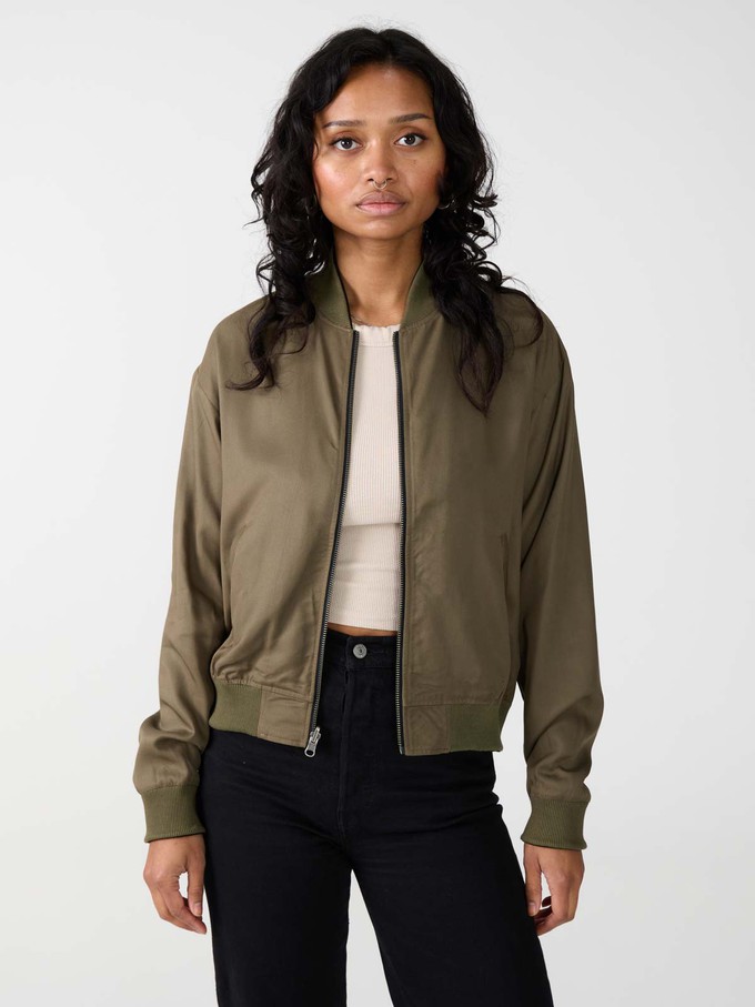 leo/olive Lene Reversible Bomber Jacket from Yahmo