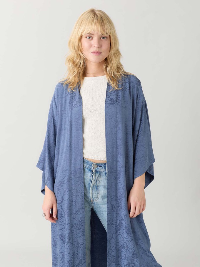 zen indigo Better-Than-Silk Kimono from Yahmo