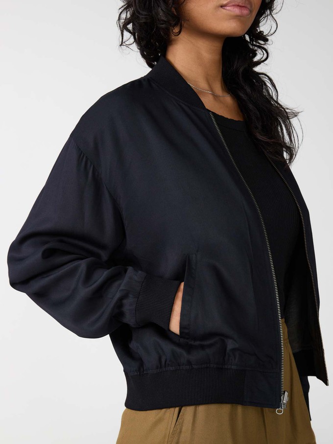 onyx/black Lene Reversible Bomber Jacket from Yahmo