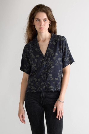 midnight Better-Than-Silk Bowling Shirt from Yahmo