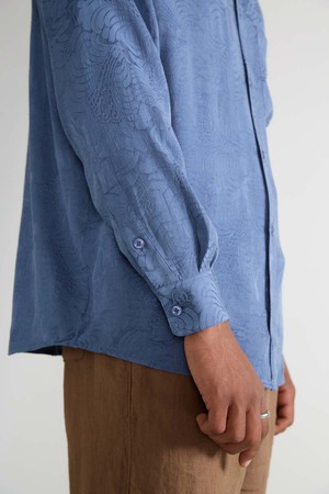 zen indigo Better-Than-Silk Shirt from Yahmo