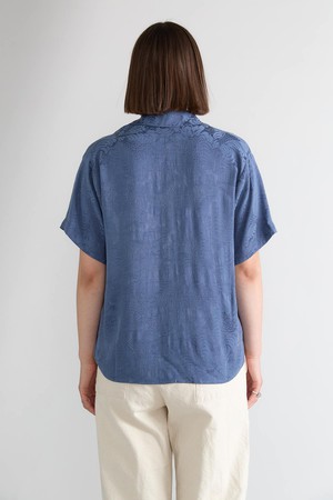 zen indigo Better-Than-Silk Shirt from Yahmo