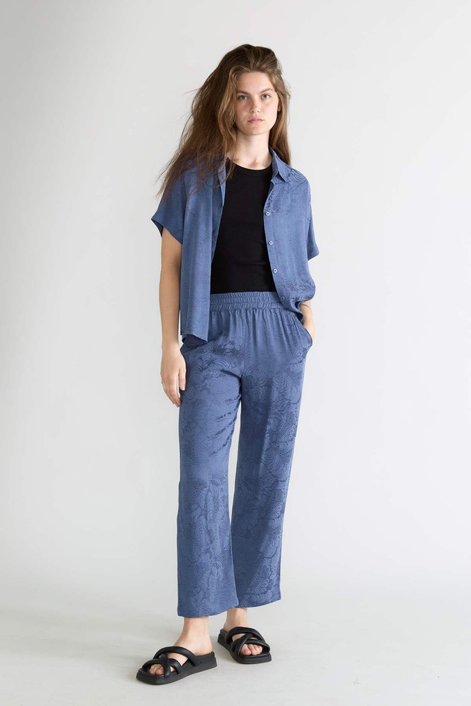 zen indigo Better-Than-Silk Shirt from Yahmo