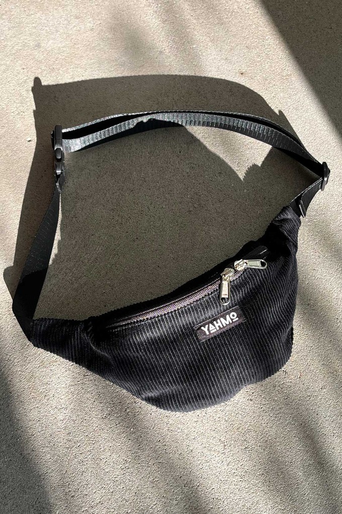 black Corduroy Bum Bag from Yahmo