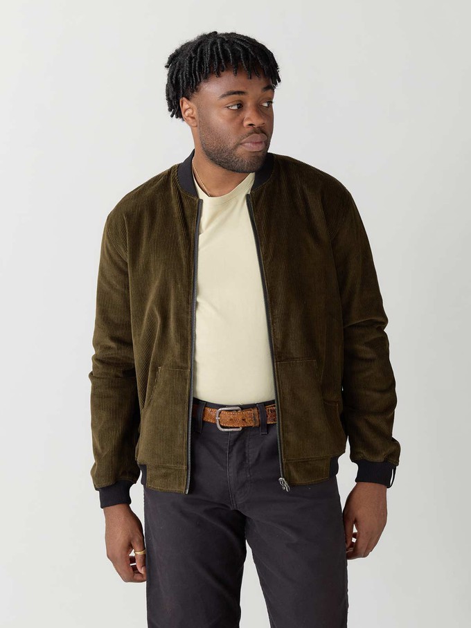 bloom/olive Reversible Bomber Corduroy from Yahmo