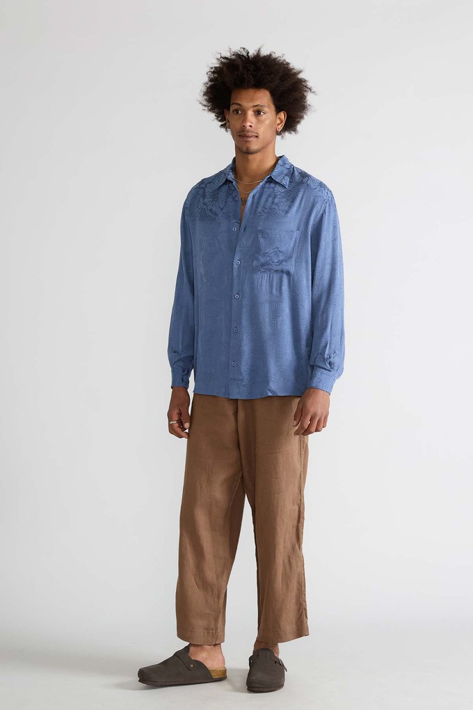 zen indigo Better-Than-Silk Shirt from Yahmo