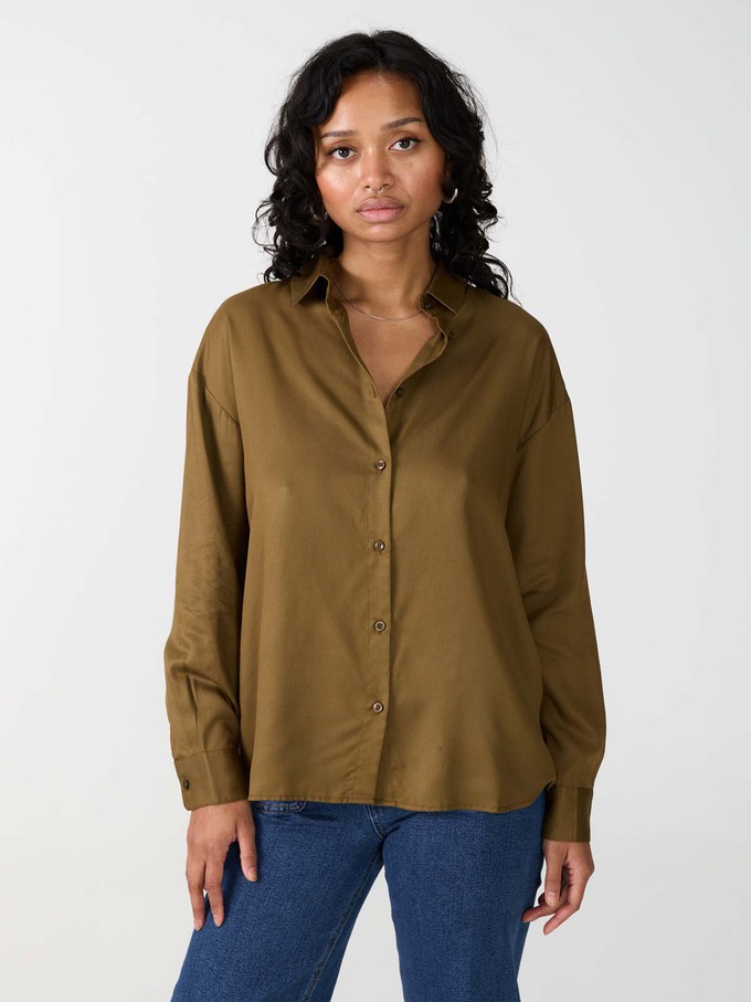 brown Shirt made from TENCEL Lyocell from Yahmo