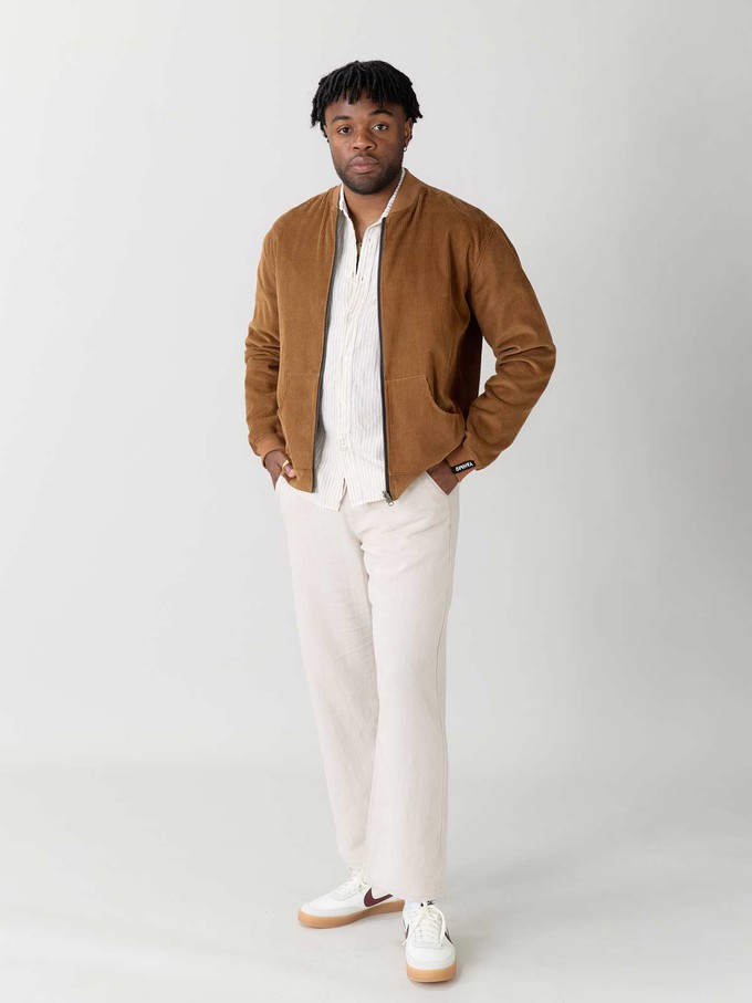 masala/caramel Reversible Bomber Corduroy from Yahmo