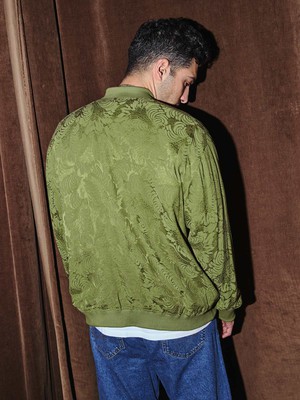 moss/black Reversible Bomber from Yahmo