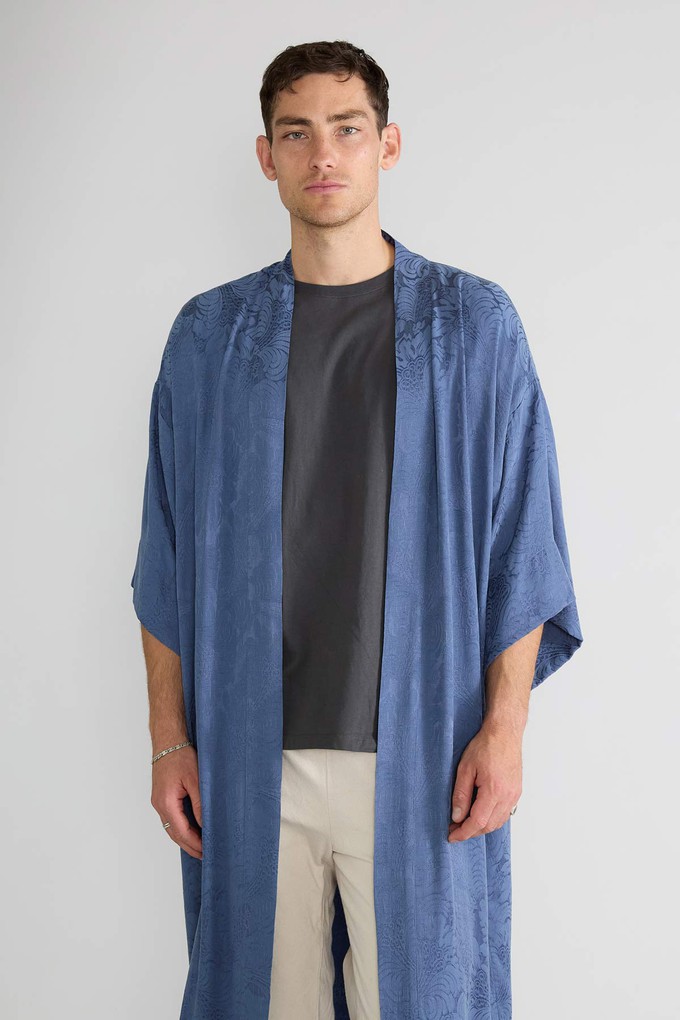 zen indigo Better-Than-Silk Kimono from Yahmo