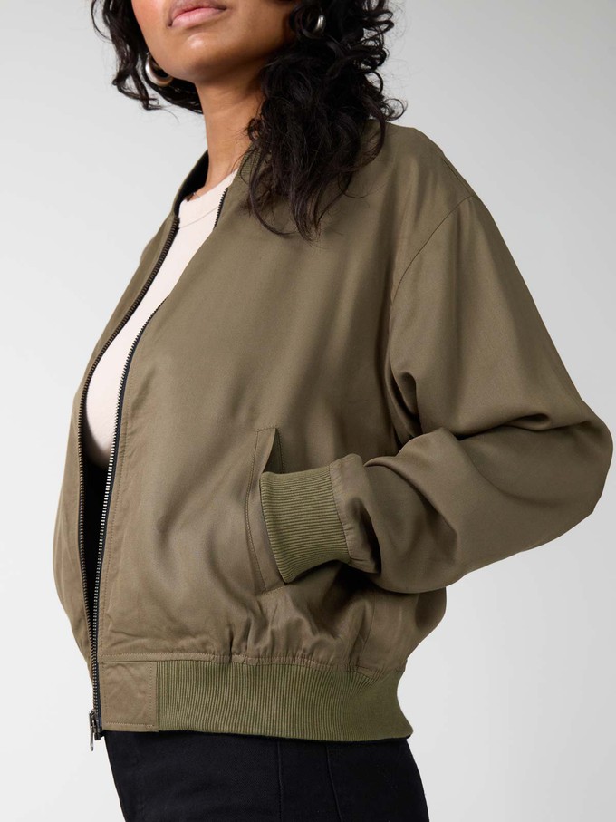 leo/olive Lene Reversible Bomber Jacket from Yahmo