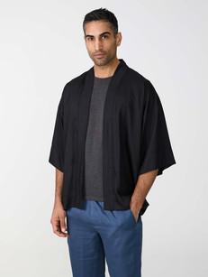 black Luxurious Everyday Kimono via Yahmo