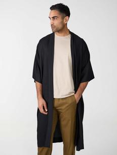 black Kimono made from TENCEL Lyocell via Yahmo