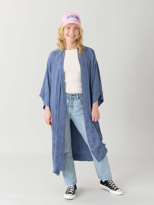 zen indigo Better-Than-Silk Kimono from Yahmo