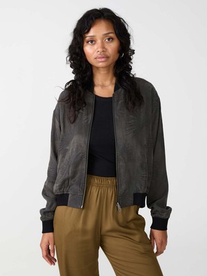 onyx/black Lene Reversible Bomber Jacket from Yahmo