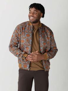 masala/caramel Reversible Bomber Corduroy via Yahmo