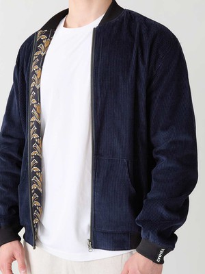 papyrus/navy Reversible Bomber Corduroy from Yahmo