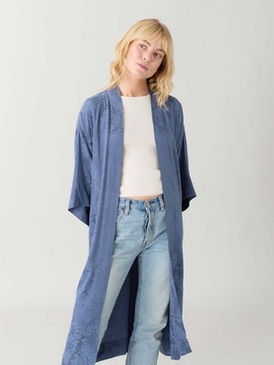 zen indigo Better-Than-Silk Kimono from Yahmo