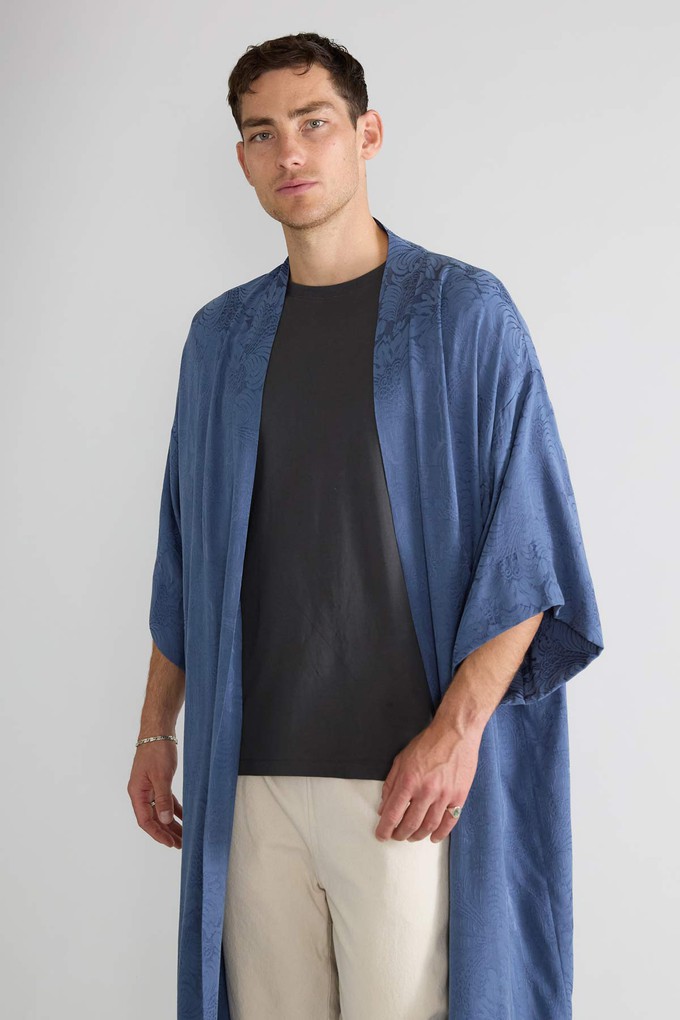 zen indigo Better-Than-Silk Kimono from Yahmo