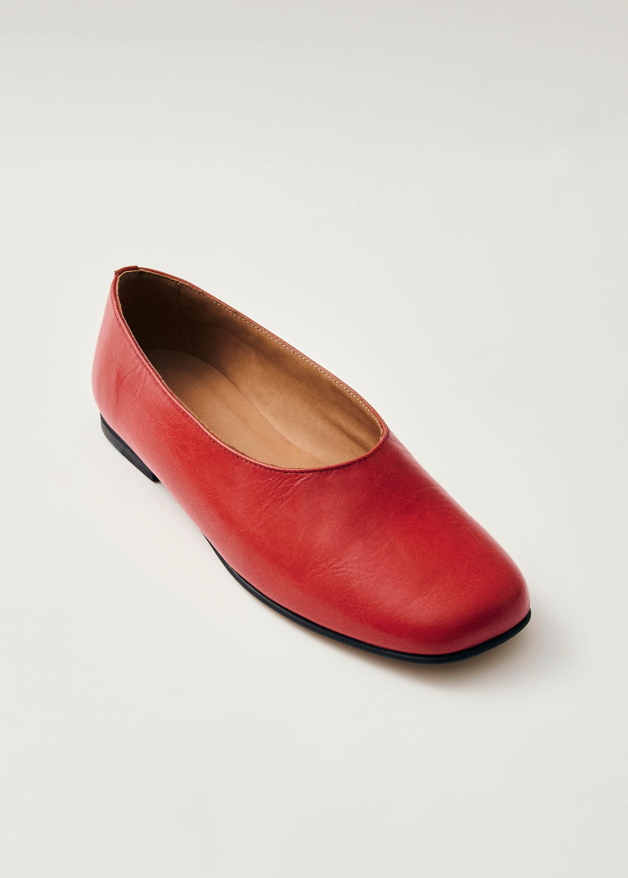 Edie Red Leather Ballet Flats