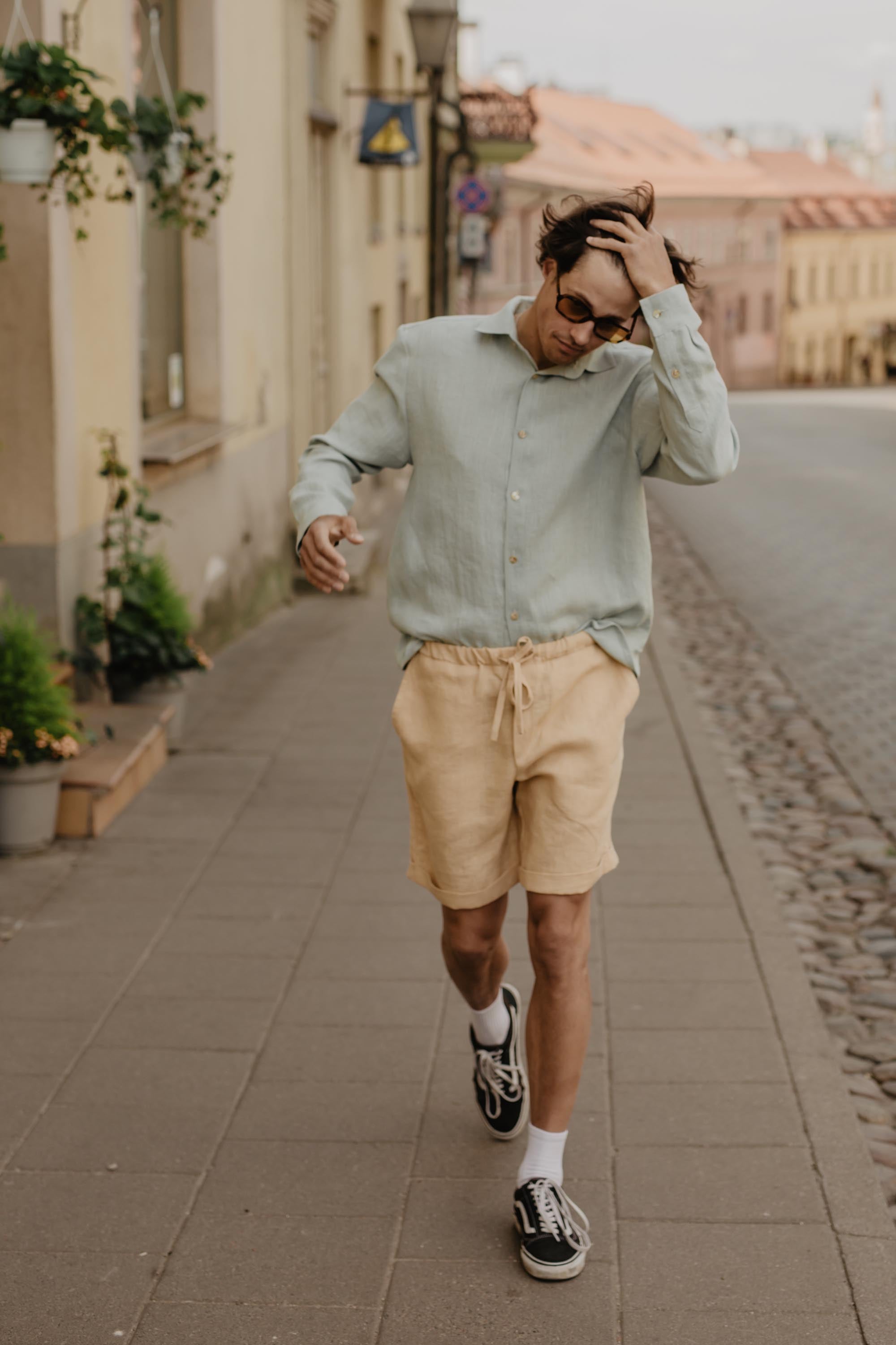 AmourLinen - Hermes Men's Classic Linen Shorts