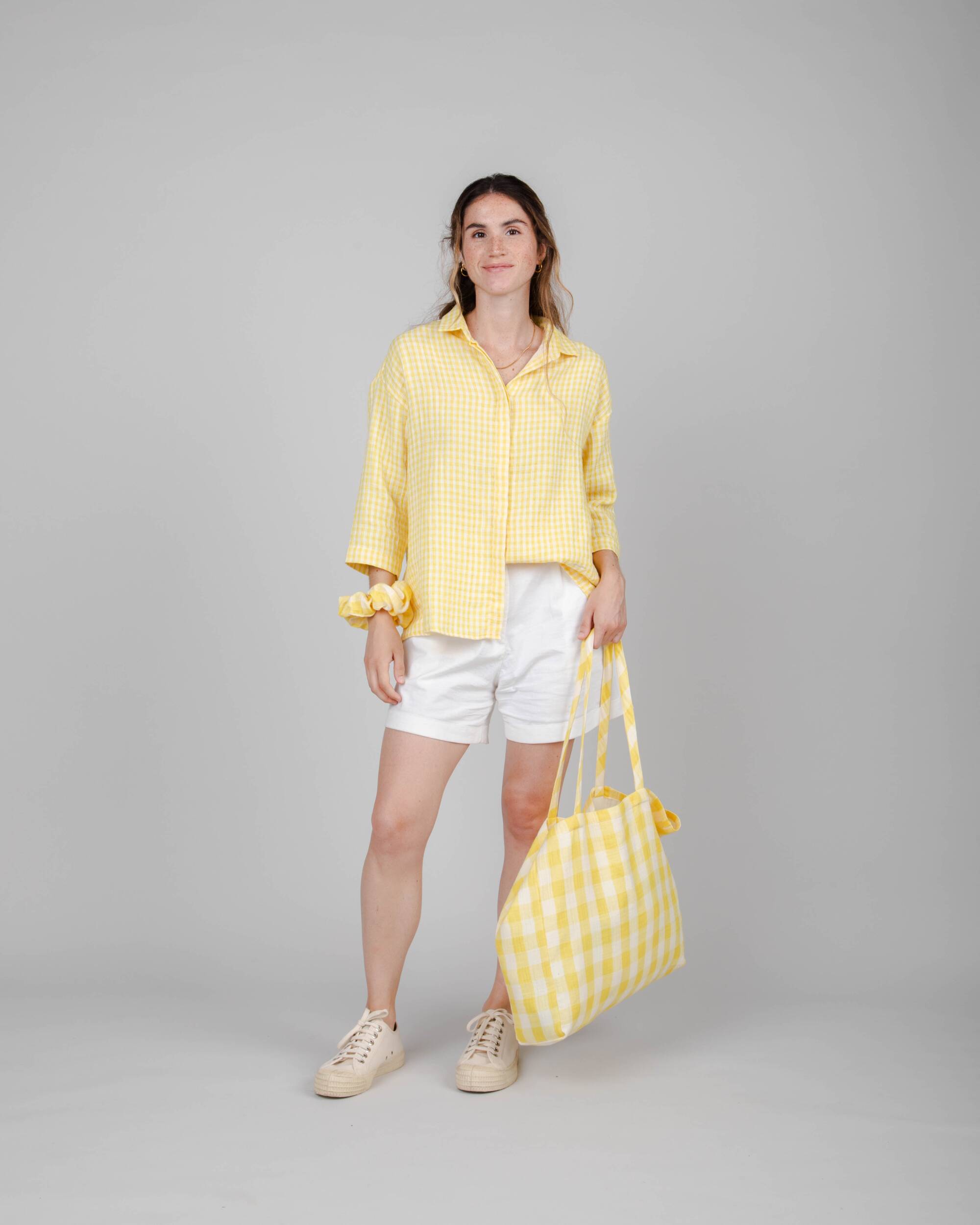 Project Cece  Lorena 3/4 Sleeve Blouse Lemon