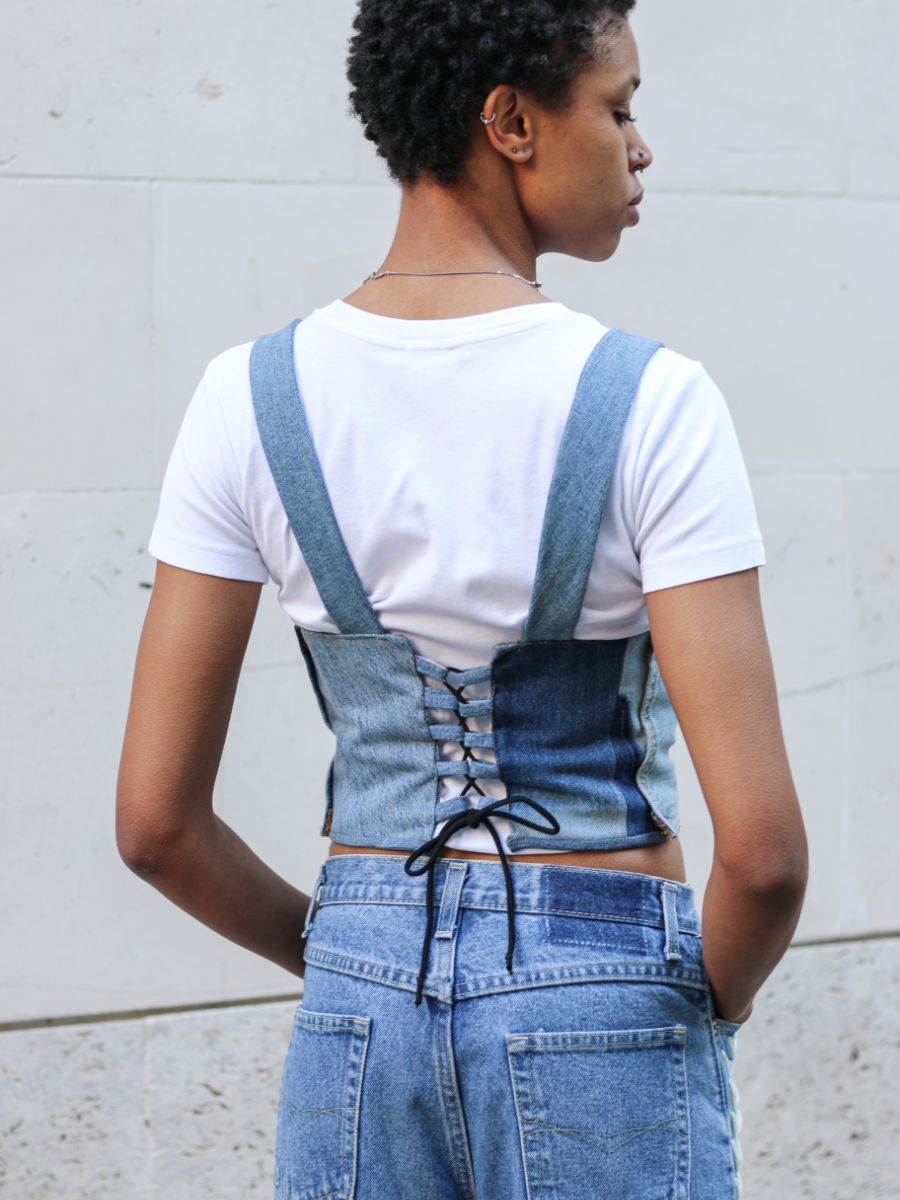 Upcycled Denim Deconstructed Corset - Project Cece