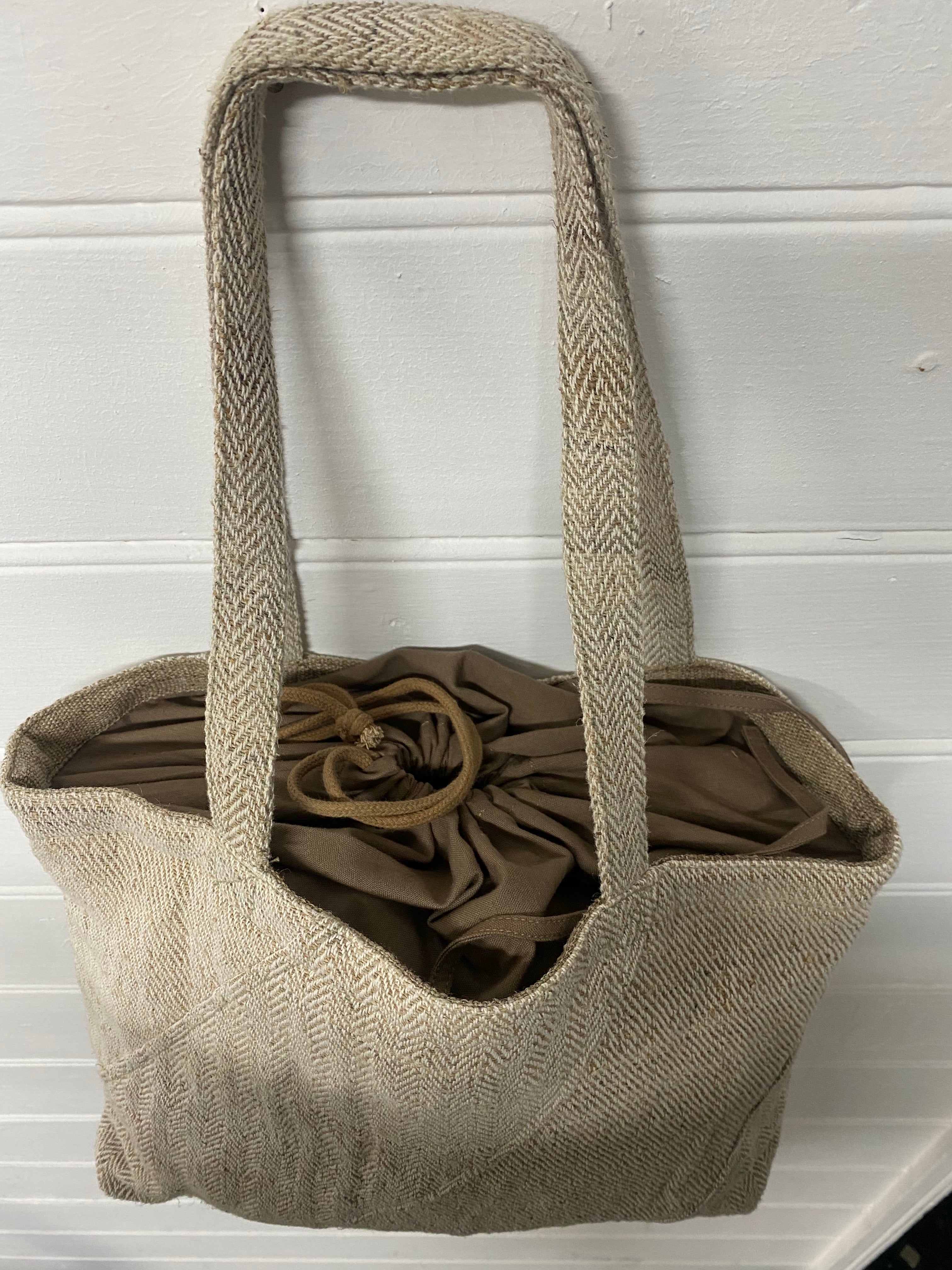 Organic Hemp Beach Bag // Ladies natural hand bag