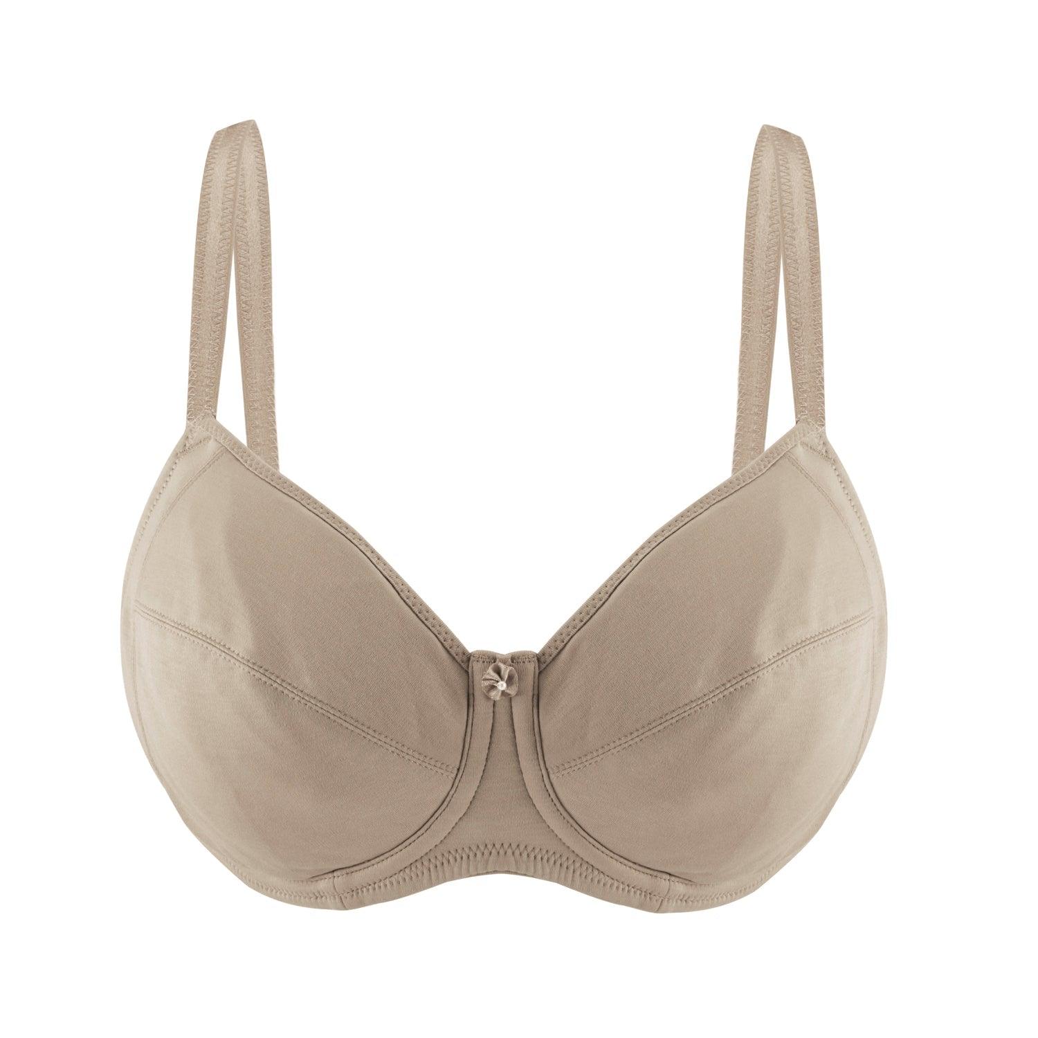 Project Cece  Ivory-Supportive Non-Wired Silk & Organic Cotton Full Cup  Bra with removable paddings