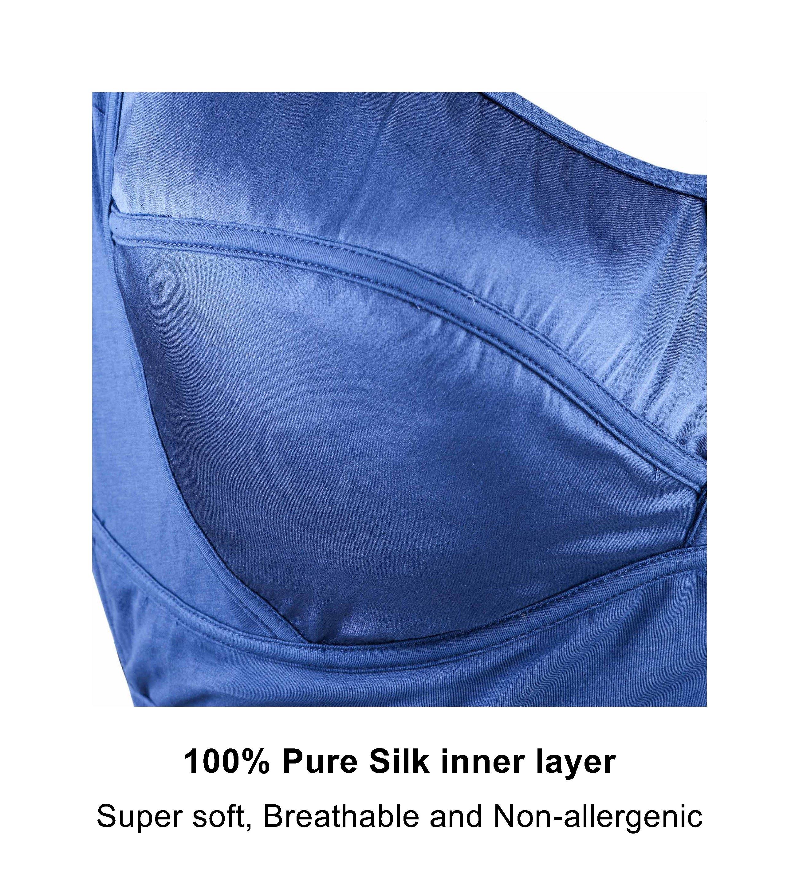 Inner Sense Organic Cotton Antimicrobial Seamless Side Support Bras (Pack  Of 2)-Blue
