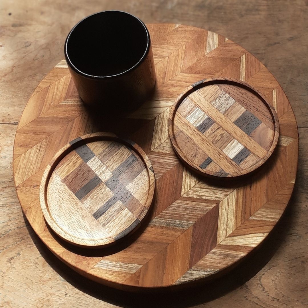Handcrafted Wooden Coasters Set - Set of 4 – Rustic Creative Space